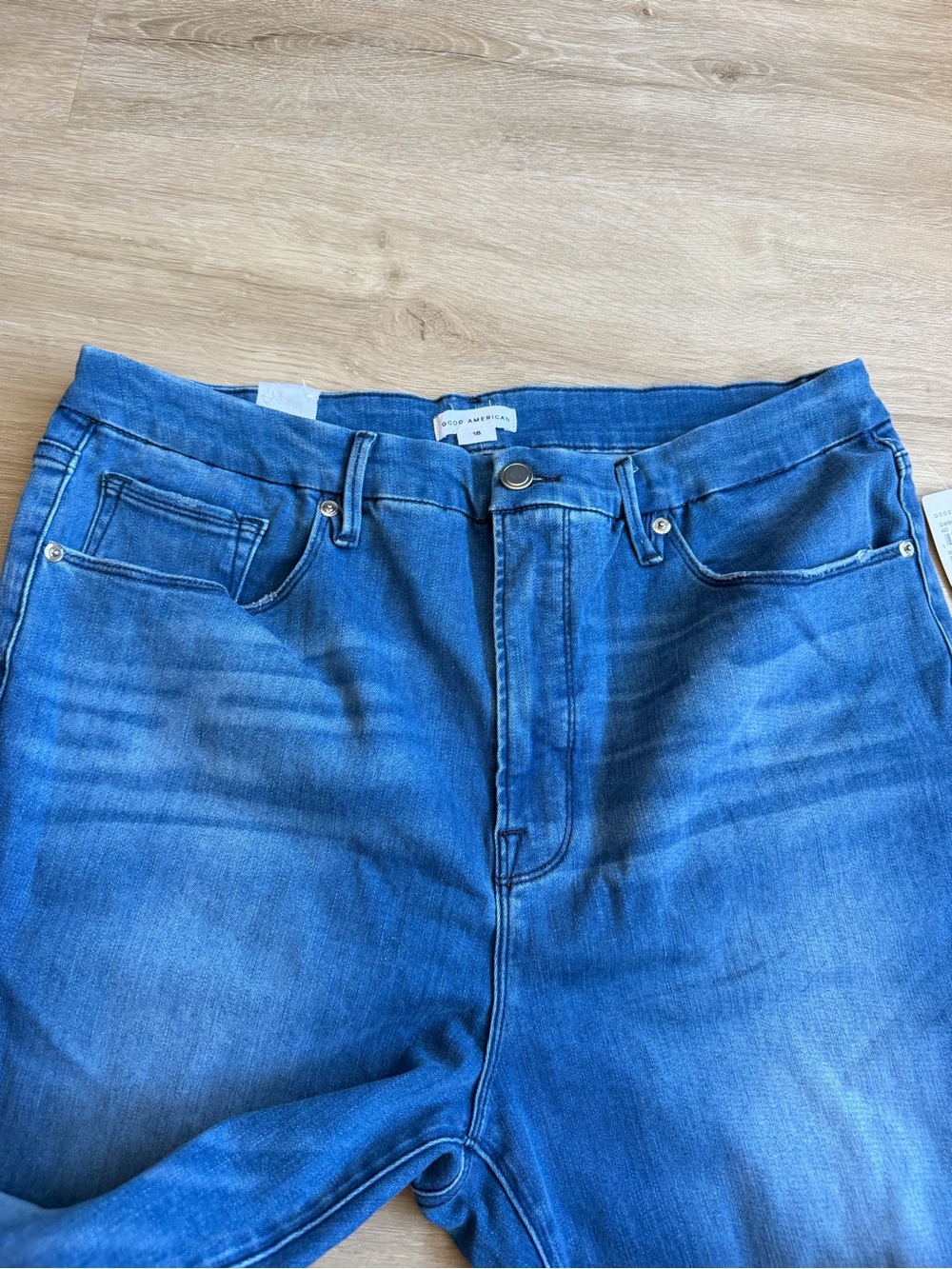 Good American NWT Good Waist Skinny High Rise Flat Tummy Tech SZ 18 - Picture 4 of 8